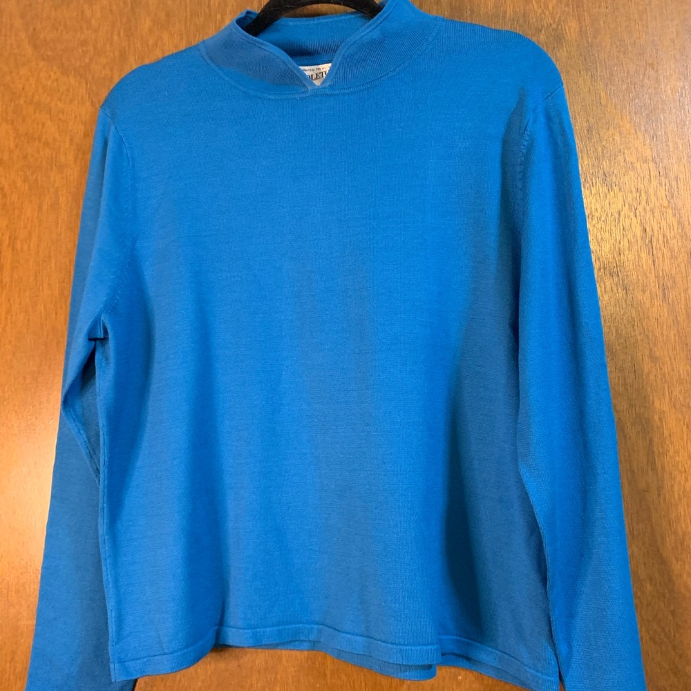 Pendleton Size Large Mock Neck Turquoise Blue Blo… - image 1